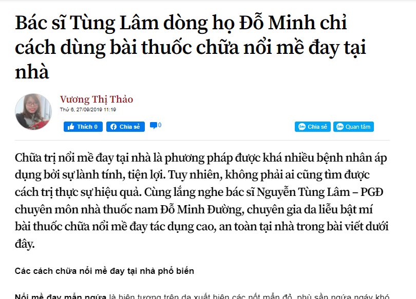 Bác sĩ Tùng Lâm dòng họ Đỗ Minh chỉ cách dùng bài thuốc chữa nổi mề đay tại nhà